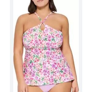 NWT True Craft Tankini Top Swimsuit Beach Pool Removable Cups Womens 1X 1XL